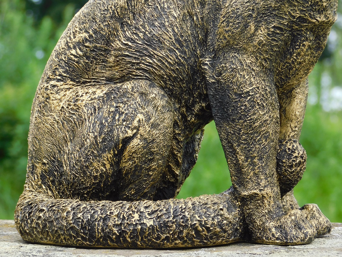 Beeld Panter - Goud met Zwart - Polystone - Luipaard