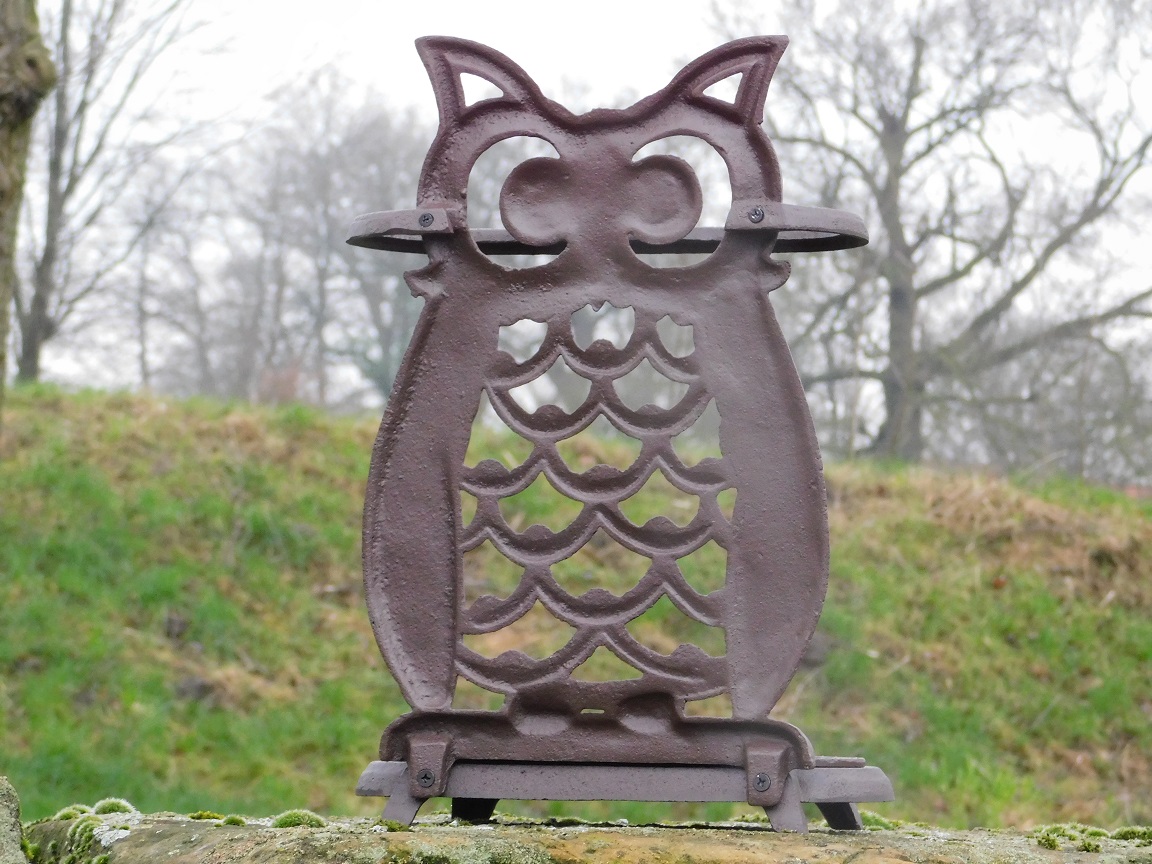 Umbrella stand Owl - Brown - Cast iron 