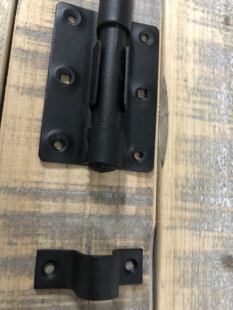Lock pin, gate lock, metal matt black.