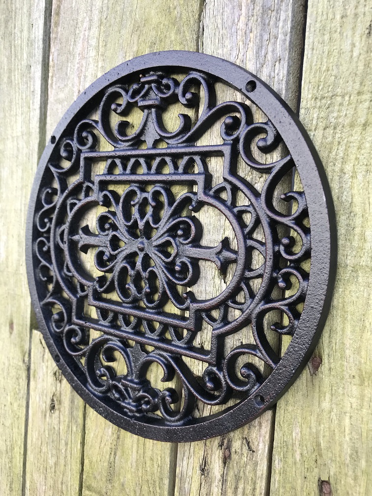 Grille round - Mandala, cast iron antique brown, air grille