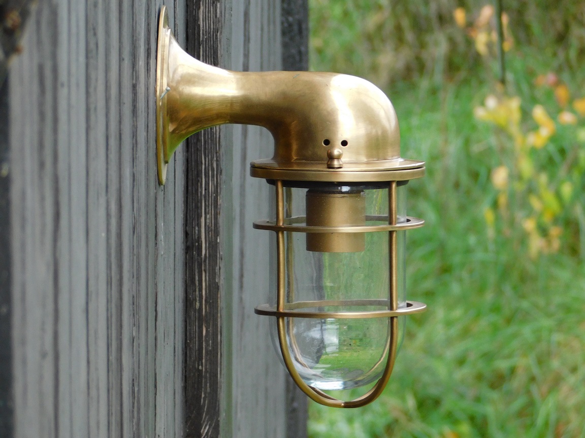 LAATSTE: Scheepslamp van Messing - Rond - Wandlamp
