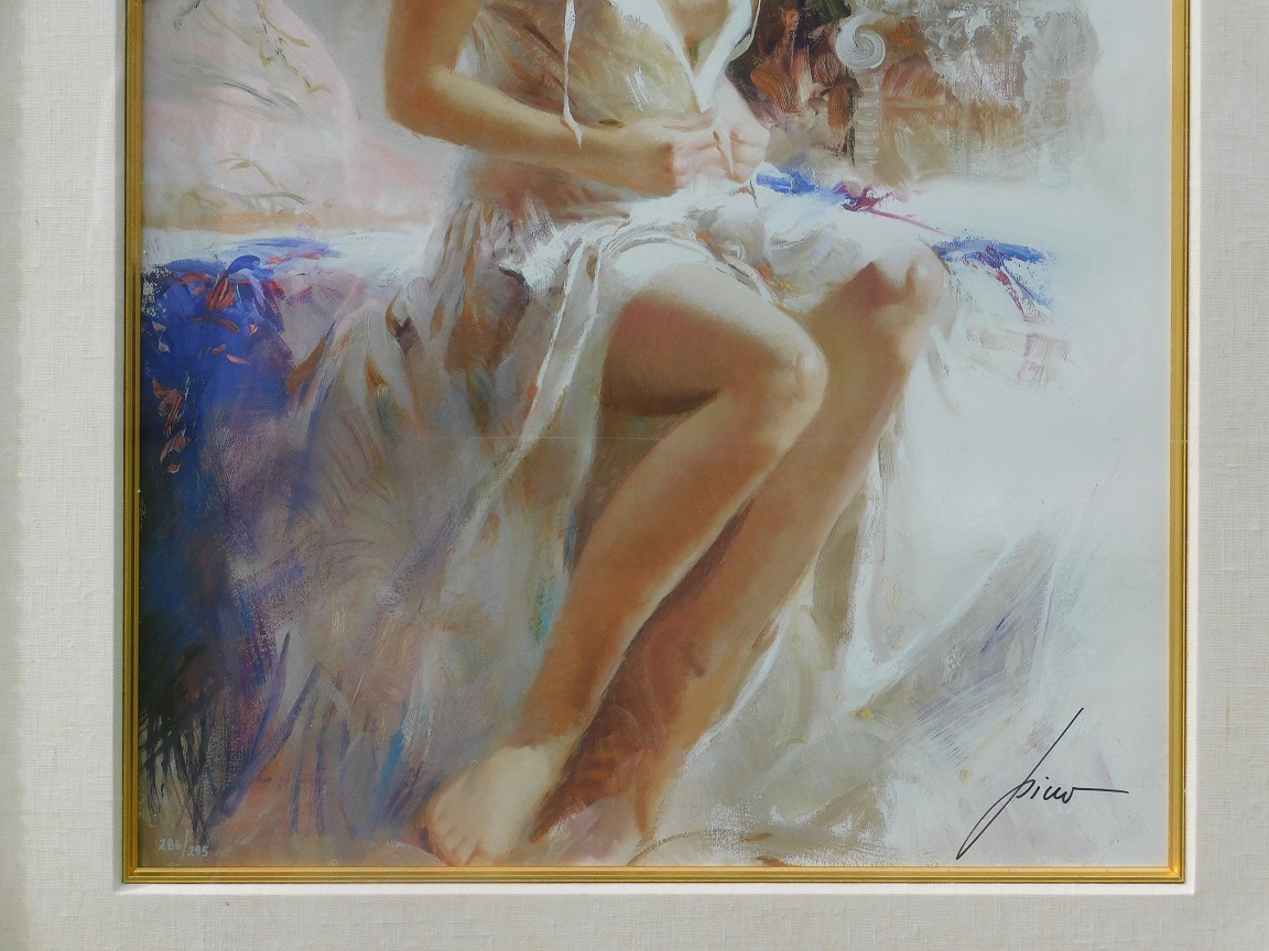 Painting ''Early Morning'' - Art Giclee on paper By Pino - Wooden Frame