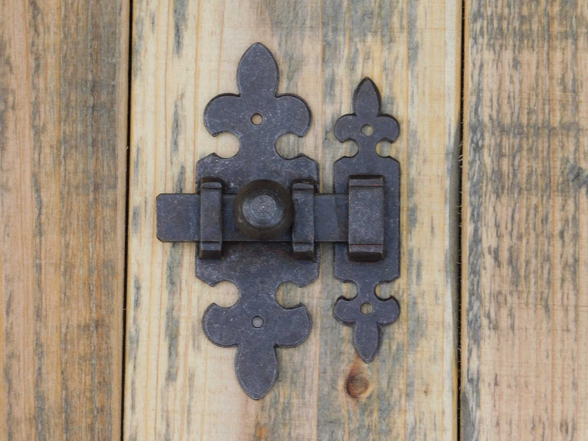 Sliding lock - Door hardware - Rusted  - Iron - Furniture hardware