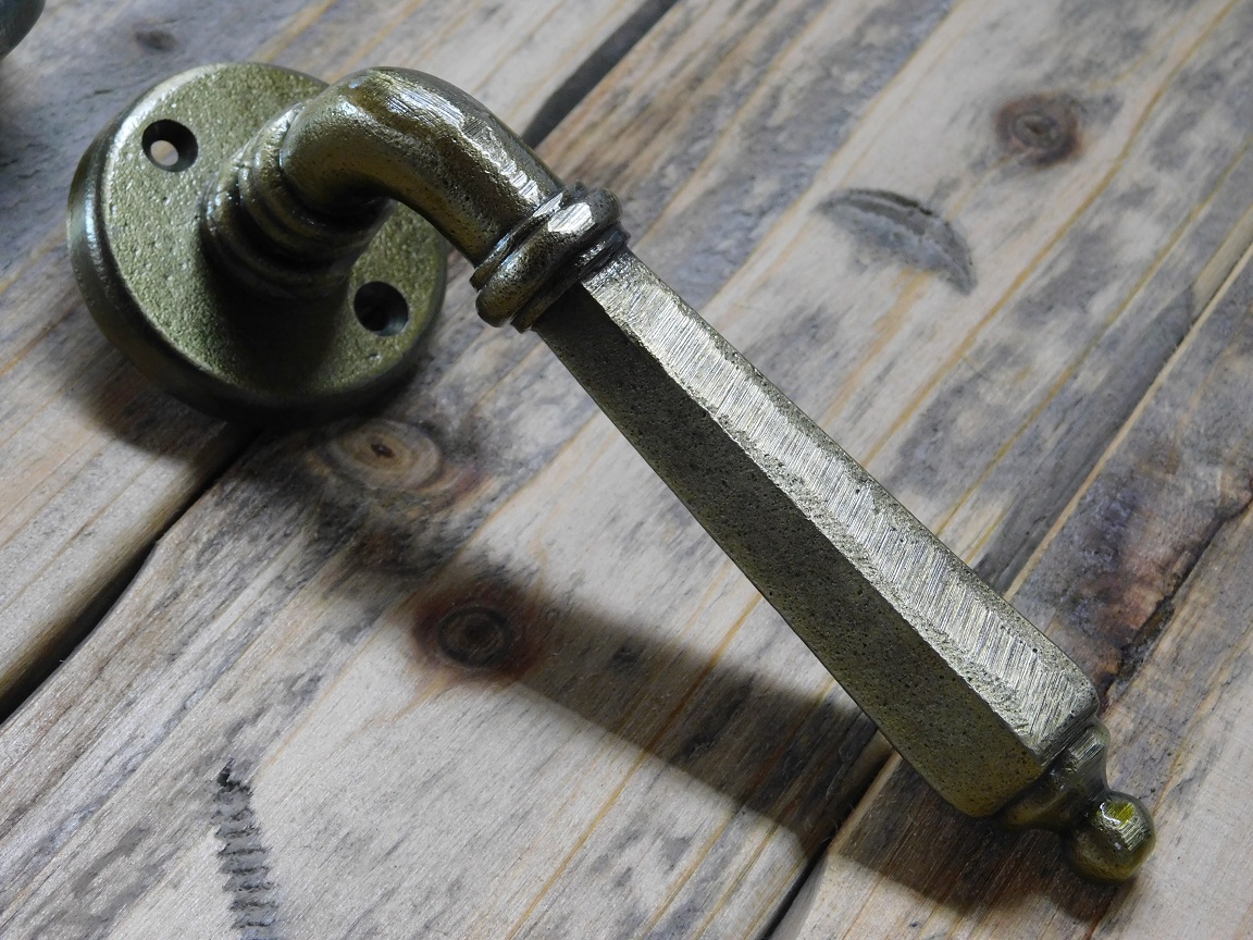 Set of door hardware - antique brass finish - for internal doors