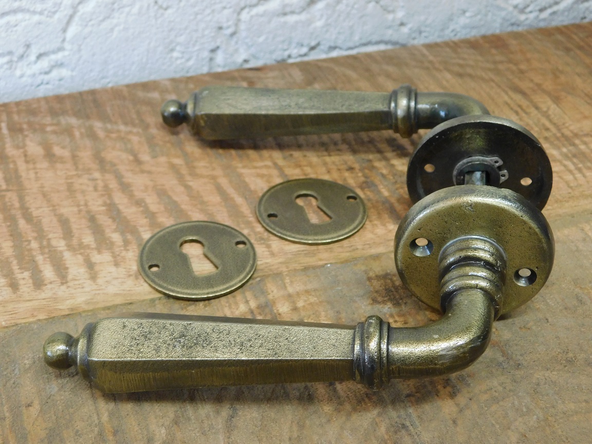 Set of door hardware - antique brass finish - for internal doors