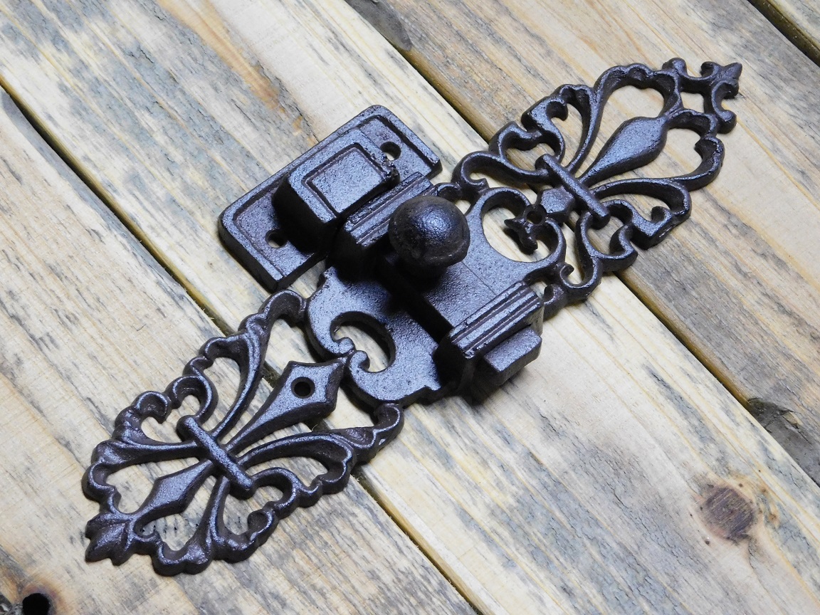 Sliding cast iron lock - Brown - 24 cm