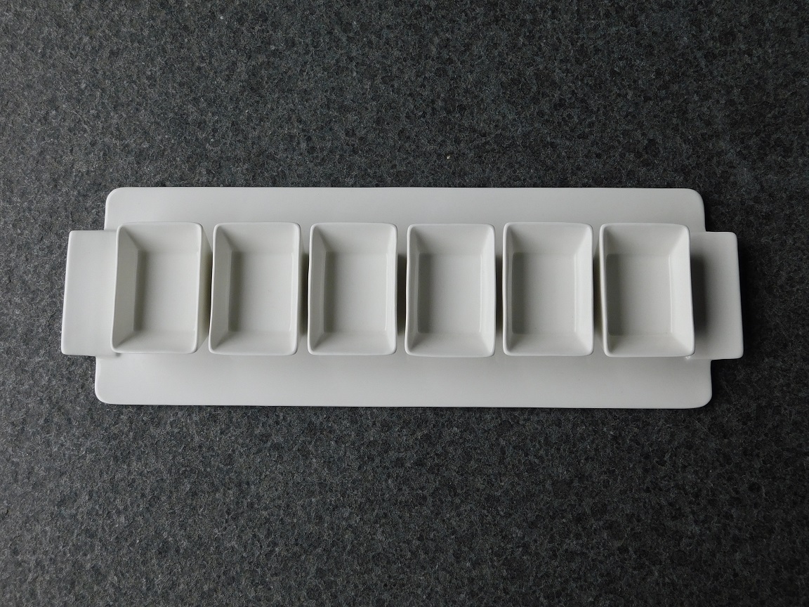 Snack & Dip set - porcelain - seven pieces