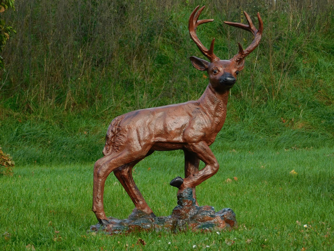 Standing Deer XL - Brown - Polystone - 110 cm high