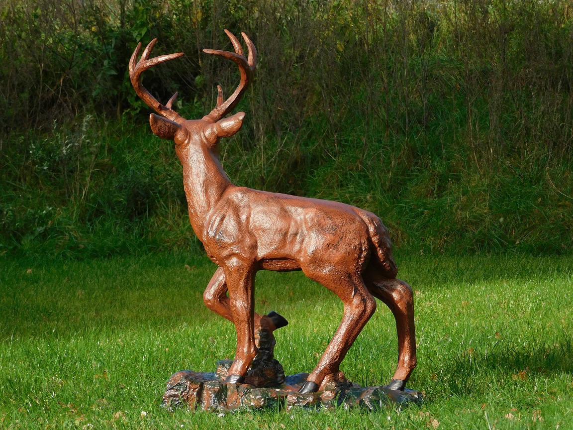 Standing Deer XL - Brown - Polystone - 110 cm high