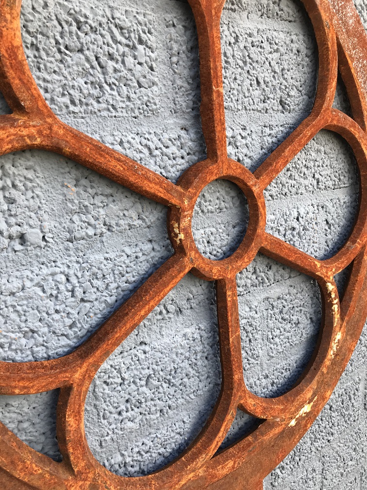 Window metall-rust round, 60 cm