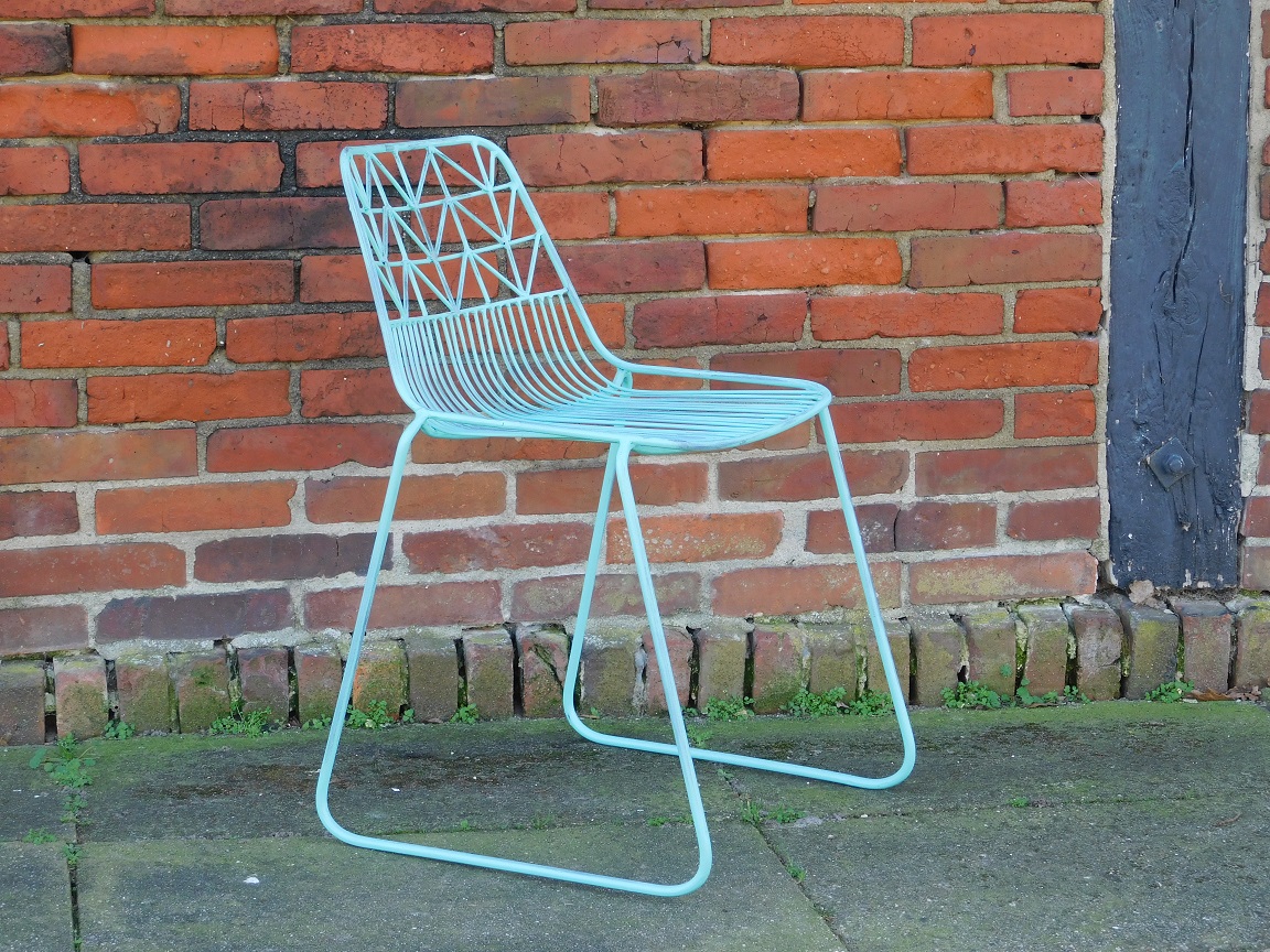 Chair - vintage turquoise - metal