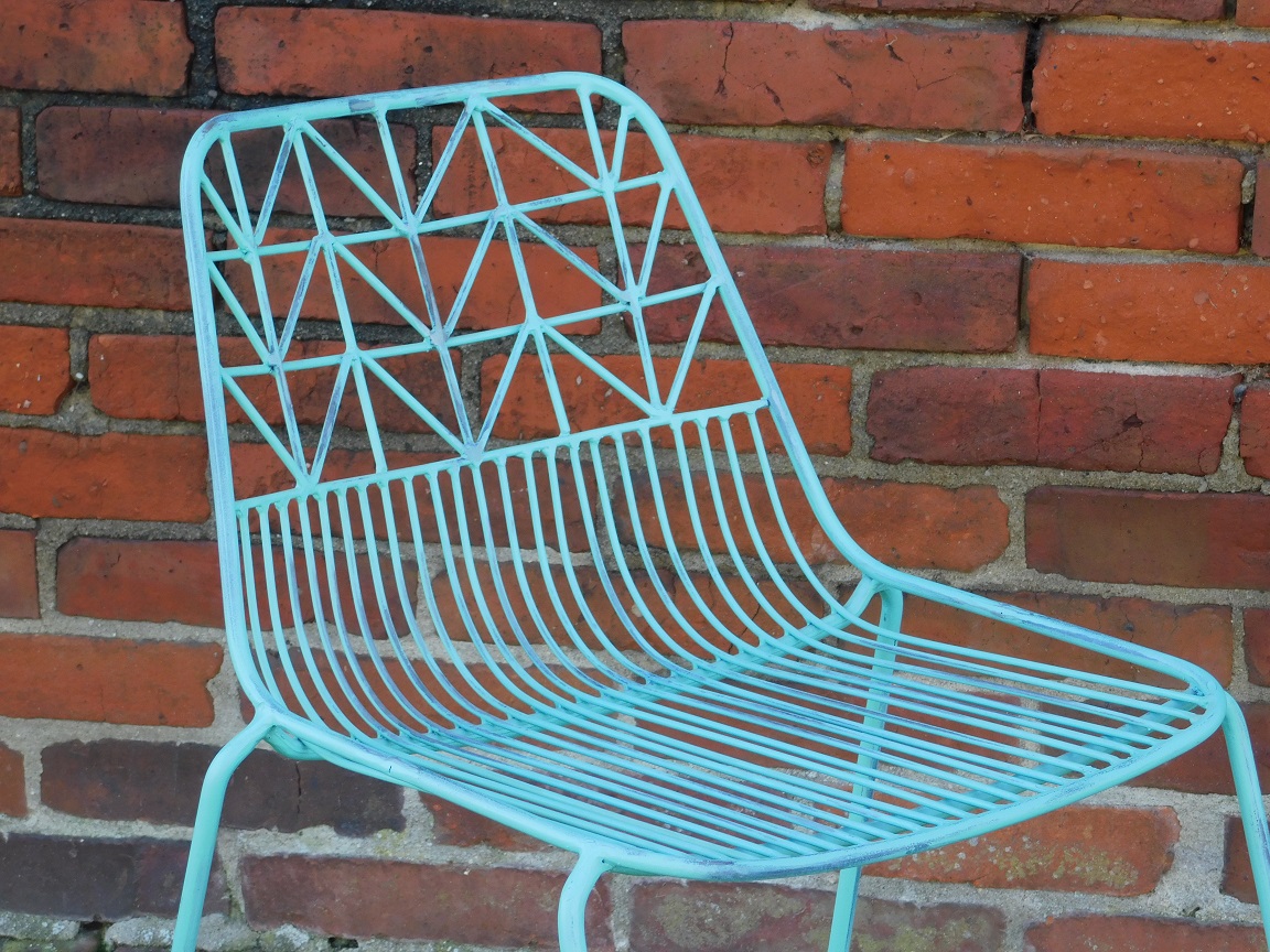 Chair - vintage turquoise - metal