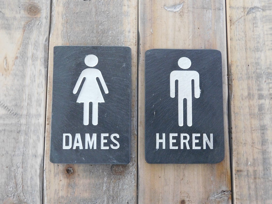 Schrikken Hoge blootstelling wasserette Set wc-bordjes ''Dames'' & ''Heren'' - van leisteen - HANDGEMAAKT.EU