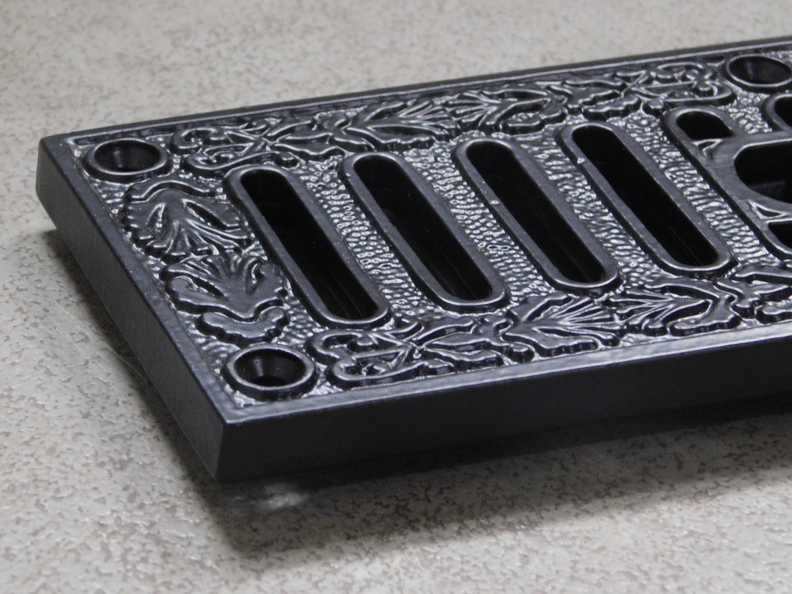 Ventilation grille - black - cast iron - adjustable