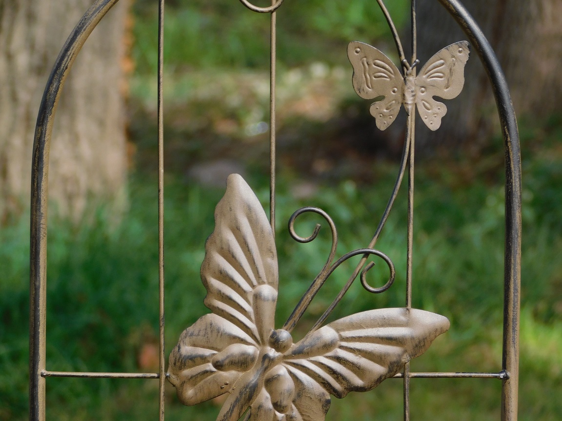 Butterfly ornament - garden stick - brown