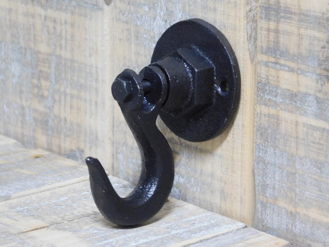 Wall hook, hook for wall or ceiling, flower box hanger / holder-black