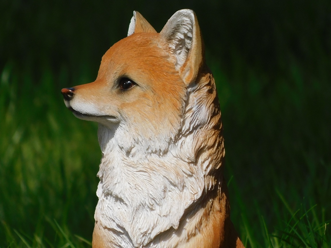 Statue Seated Fox | Polystone | Full colour