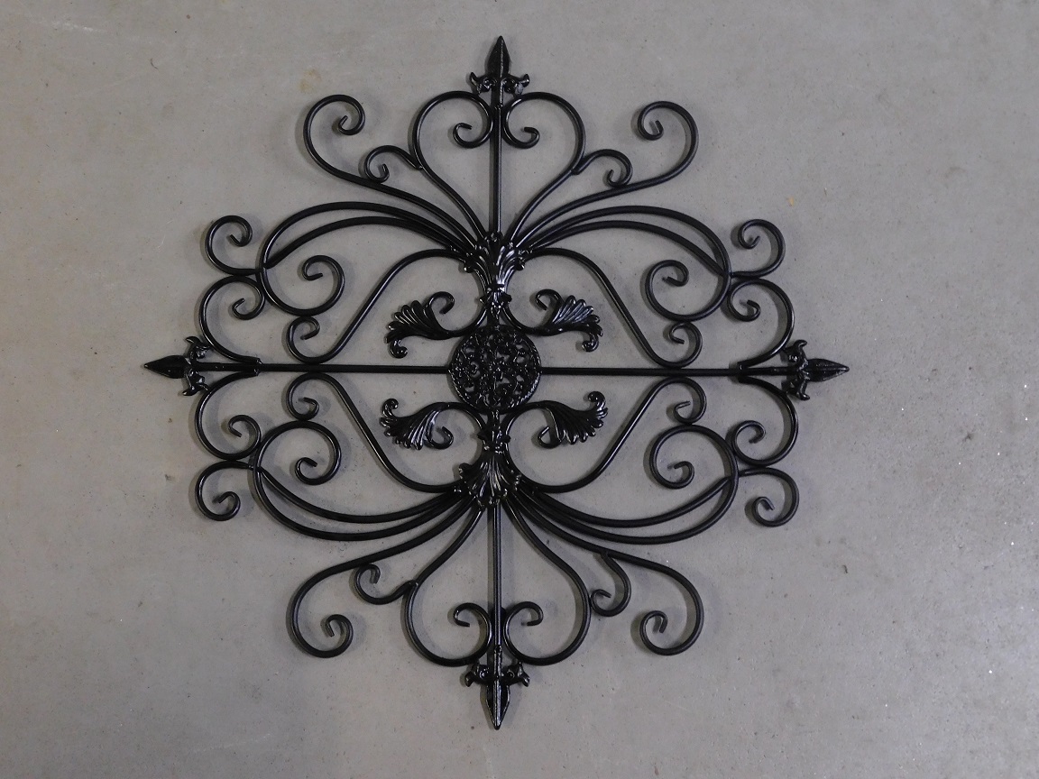 Window grille Vivere - wall ornament - black - wrought iron, only 2
