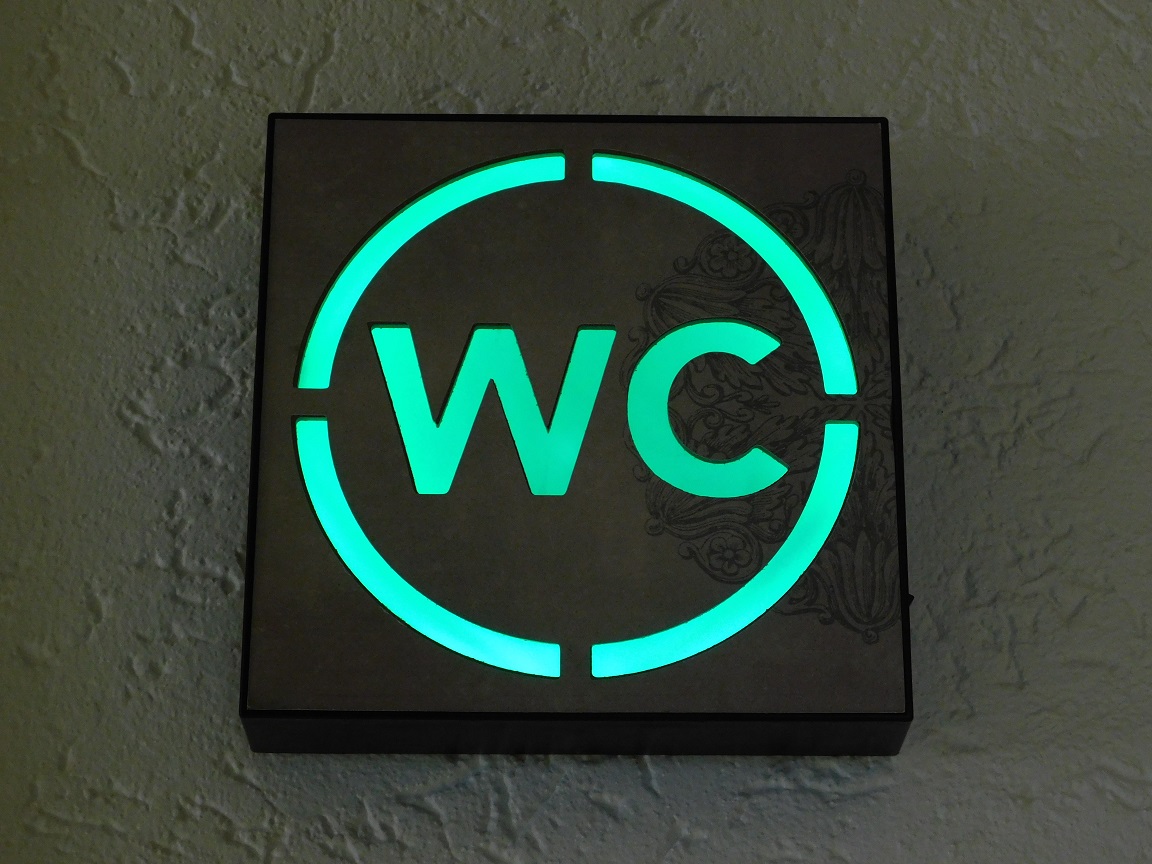WC-Schild - Lichtkasten - grünes Licht