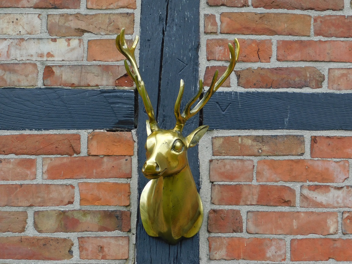 Wall ornament Deer - gold - alu