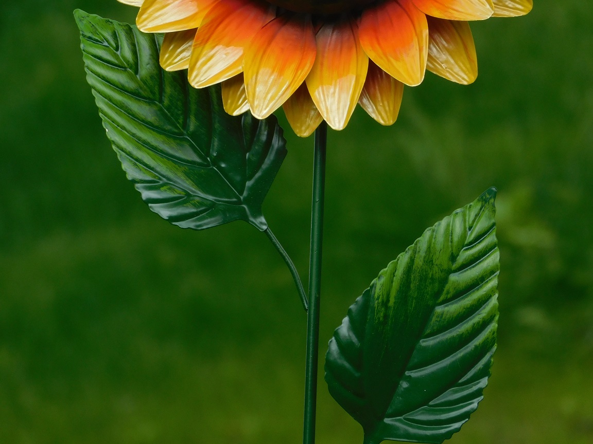 Handmade Sunflower - garden stick 84 cm - metal