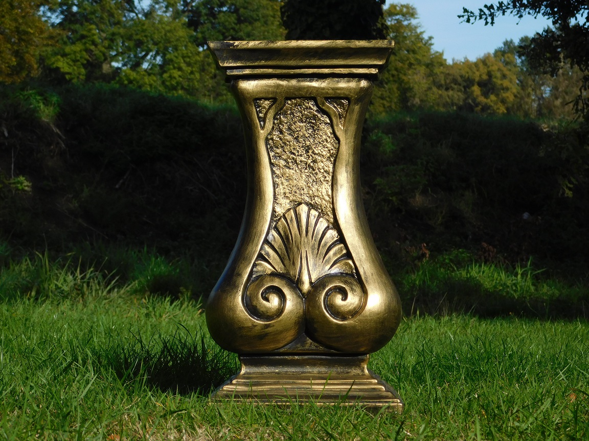Pedestal - column - gold-coloured - polystone