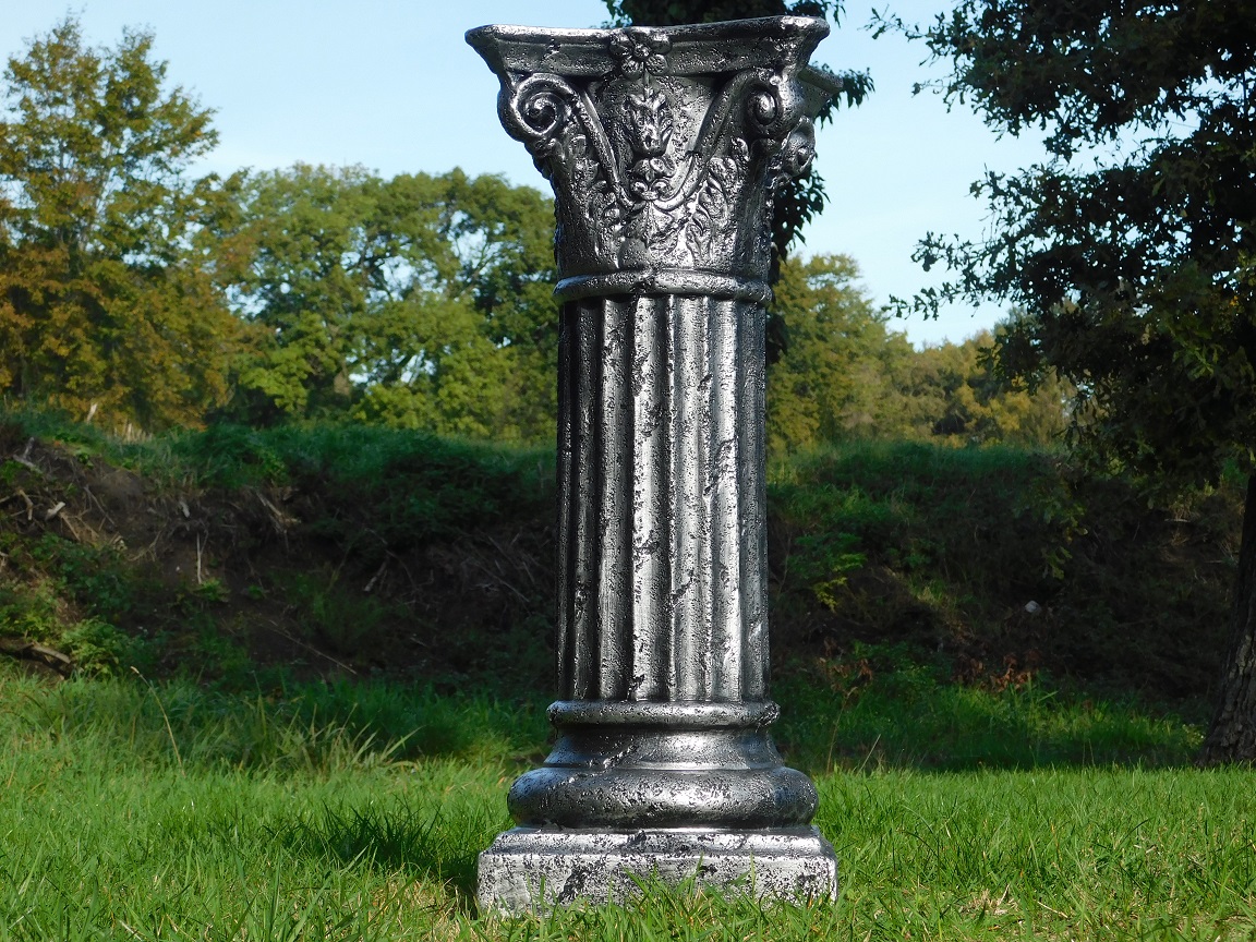 Pedestal - column - silver - polystone