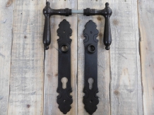 Set of door hardware in antique iron - PZ 92 - classic