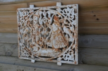 Rooster, fender, gemaakt van gietijzer old-white-rust.