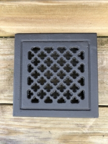 Kaminlüftungsgitter quadratisch, Gusseisen matt-schwarz-no.32b