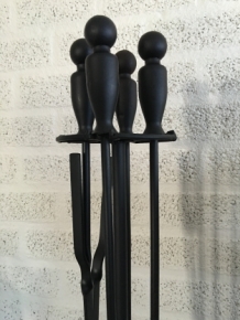 1 set Haard Gereedschap , zwart , smeedijzer