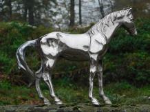 Statue Pferd - alu vernickelt - Dekorationsartikel