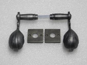 Set Deurklinken Vienna met Klinkrozetten - Gietijzer Verzinkt