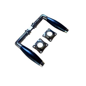 Door set in polished nickel – interior door fittings with rosettes – classic