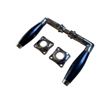 Door set in polished nickel – interior door fittings with rosettes – classic