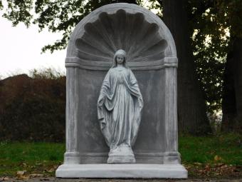 Grote Klassieke Bidkapel met Mariabeeld – ca. 95 x 70 cm – Steen