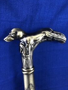 Spazierstock aus Aluminium mit Hundegriff aus Messing
