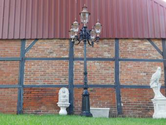 One-off: XXL lamppost - 380 cm - Black post with copper caps