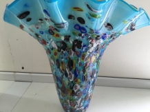 Millefiori vaas, groot en prachtig in kleur!!