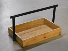 Serving tray - mango wood tray - with metal handle
