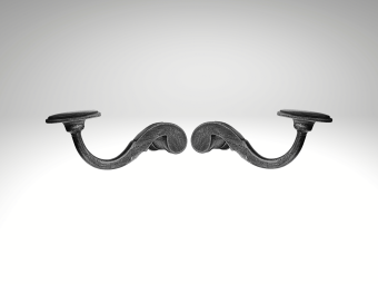 Hamilton Door Handle Set - Left + Right - Cast Iron Galvanised