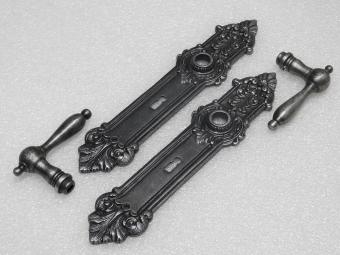 Türbeschlagset – Türgriffe Cambridge + Türplatten Heritage BB 72 – Gusseisen, verzinkt