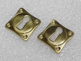 Set mit 2 Schlüsselrosetten BB Square – Messing