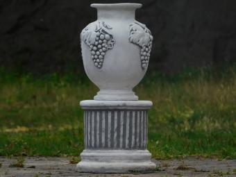 Tuinvaas Druiven op Sokkel - 54 cm - Steen
