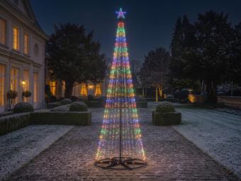 Beleuchteter XL-Weihnachtsbaum für den Außenbereich – 350 cm – Warmweiß & farbig – LED – mit Timer
