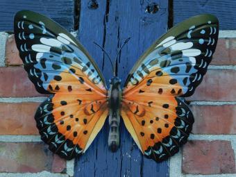 Butterfly Orange - 35 cm - Wall decoration - Metal