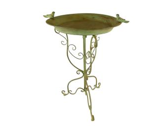 Bird Bath with Little Birds - 75 cm - Rustic Green - Metal