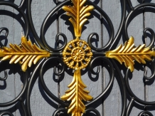 Wall ornament Vie - window grille - black and gold - wrought iron, only 2