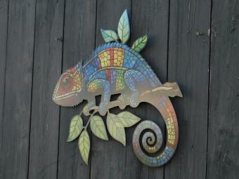 Wandornament Eidechse – 45 x 40 cm – Unifarben – Metall
