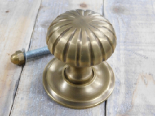 Door knob with rosette brass 70mm, door knob for front door, Solid and noble!!! (Fixed knob.)